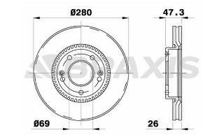 ÖN  FREN DİSK AYNASI HAVALI 280MM I30 07>TUCSON SONATA SPORTAGE CARENS CEED MEGANETIS 04> CRDI resmi