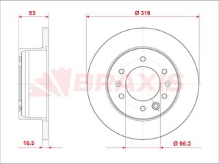 ARKA FREN AYNASI (DİSKI) HYUNDAİ H350 2.5 CRDI 15> resmi