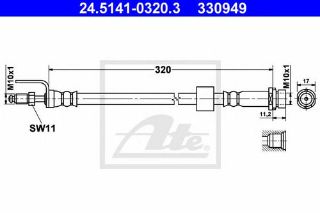 ÖN  FREN HORTUMU TRANSİT V347/V348 07>14 resmi