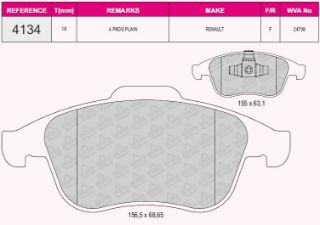 ÖN BALATA LGN III 2.0 2.0DCİ 07 MGN 2.0TCR 12 SCENİC 1.2TCE 13 GRAND SCENİC 1.2TCE 13 resmi