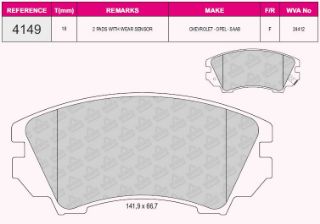 ÖN BALATA OPEL ASTRA J 12 14 INSIGNIA 08 11 ZAFİRA 11 SAAB 9.5 10 MALIBU 17 JANT resmi