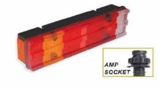 STOP LAMBASI KANALLI SOL AMP SOKETLI PLAKALI MERCEDES ATEGO I-II / AXOR  / KISA TİP 470MM / 7 FONKSİYONLU resmi