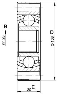 X AKS KAFASI İÇ SAĞ PASSAT-A4 1.8 96-00 - T3 1.9-2.1 85-92 -AUDI 80-90-COUPE resmi