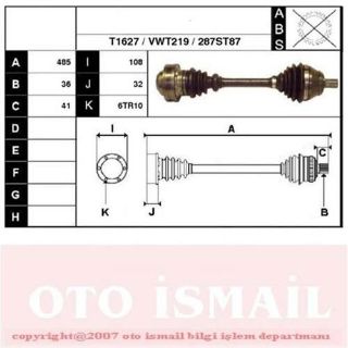 X AKS ÖN SOL GOLF V 2.0 TDI 03 A3 03 PASSAT 05 TOURAN 05 resmi