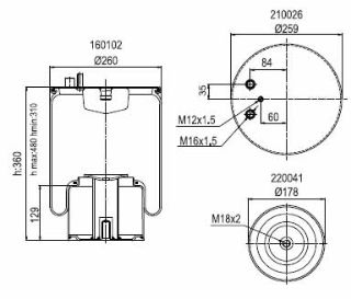 DİNGİL KÖRÜĞÜ KOMPLE METAL PİSTONLU MAN TGA 00> TGM 05> TGX-TGS 07> resmi