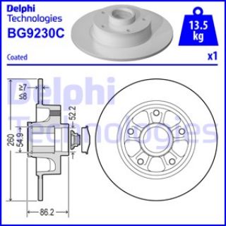 FREN DİSKİ TEKLİ PAKET - BOYALI - RULMANLI RENAULT MEGANE-SCENIC-SCENIC RX4 11/2015 resmi