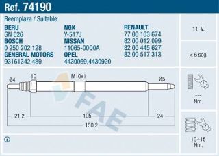 KIZDIRMA BUJİSI ESPACE LAGUNA MASTER II TRAFİC MOVANO 2,2 / 2,5DCI resmi