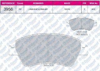 FREN BALATASI ÖN WVA 24121 TOYOTA COROLLA  07-12 AURIS 1.4 D4D DIZEL 07-12 resmi