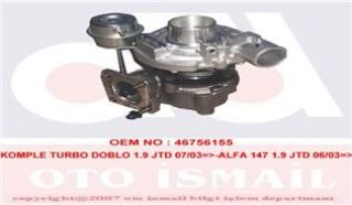 TURBO KOMPLE DOBLO 1.9 JTD 07/03 -ALFA 147 1.9 JTD 06/03 resmi