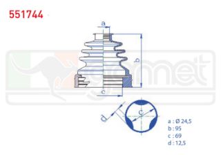 AKS KÖRÜĞÜ KİTİ SOL SAĞ İÇ FIAT DOBLO (152,263) 1.3 MJT 24,5X95X69 2010- / LİNEA (323) 1.3 MJT 2007- / GRANDE PUNTO (199) 1.3 MJT 2005-2012 / ALFA ROMEO MİTO (955) 1.3 JTDM 2008- resmi