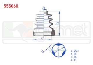 AKS KÖRÜĞÜ KİTİ SOL SAĞ İÇ FIAT DOBLO (119,223) 1.3 JTD 21X88X68 2001-2010 / LİNEA (323) 1.3 MJT 2007- / ALBEA 1.3 MJT 2003-2007 / FORD TOURNEO CONNECT 1.8 TDCI 2002-2013 resmi