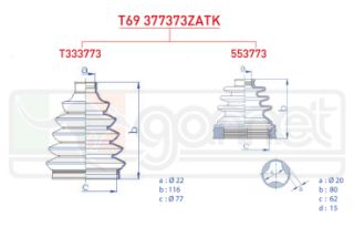 AKS KÖRÜĞÜ KİTİ SOL SAĞ ARKA IC-DIS TERMOPLASTIK LAND ROVER FREELANDER II (FA) 2.2 TD4 22X116X77 - 20X80X62 2006-2014/ ROVER FREELANDER II (FA) 3.2 2006-2014 resmi