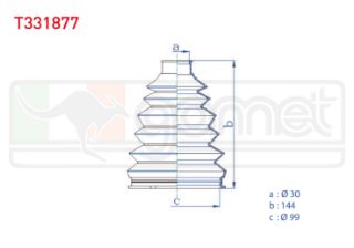 AKS KÖRÜĞÜ KİTİ SOL SAĞ DIS TERMOPLASTIK RENAULT MASTER III (FV) 2.3 DCI 30X144X99 2010- / TRAFİC II (FL) 2.0 DCI 2006-2014 / FORD GALAXY 1.9 TDI 1995-2006 / KUGA I 2.0 TDCI 2008-2013 resmi