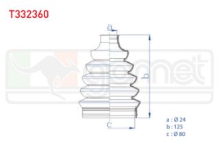 AKS KÖRÜĞÜ KİTİ SOL SAĞ DIS TERMOPLASTIK OPEL ASTRA J 1.3 CDTI 24X125X80 2009-2016 / INSIGNIA 2.0 CDTI 2008- / MERİVA B 1.3 CDTI 2010- resmi