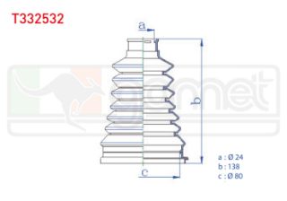 AKS KÖRÜĞÜ KİTİ SOL SAĞ INCE MIL DIS TERMOPLASTIK RENAULT KANGOO (KC0/1) 1.5 DCI 24X138X80 1998-2008 / CLİO II (BB0/1/2,CB0/1/2) 1.5 DCI 1998-2005 / R19 1.6 1988-2001 / TWINGO 1.2 1993-2007 resmi