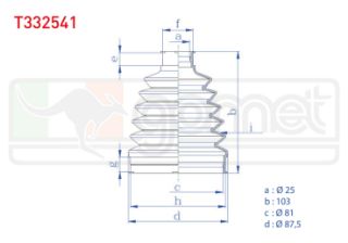 AKS KÖRÜĞÜ KİTİ SOL SAĞ DIS TERMOPLASTIK RENAULT KANGOO (KC0/1) 1.5 DCI 25X103X81 1998-2008 / MEGANE II (BM0/1,CM0/1) 1.5 DCI 2002-2008/CLİO II 1.5 DCI 1998-2005/DACIA SANDERO 1.5 DCI 2008-2013 resmi