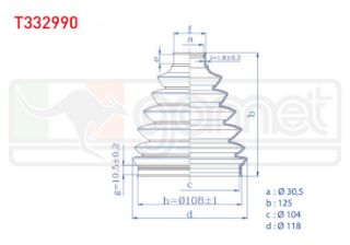 AKS KÖRÜĞÜ KİTİ SOL SAĞ DIS TERMOPLASTIK VOLKSWAGEN TRANSPORTER V (7HA,7HH,7EA,7EH) 2.5 TDI 30,5X125X104 2003-2011 resmi