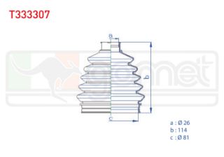 AKS KÖRÜĞÜ KİTİ SOL SAĞ DIS TERMOPLASTIK MERCEDES A SERISI (W168) A 190 26X114X81 1997-2004/ A 210 1997-2004/ VANEO (414) 1.6 2002-2005/ VANEO (414) 1.7 CDI 2002-2005 resmi