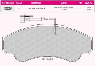 ÖN  FREN BALATASI DUCATO BOXER JUMPER 18Q (16 JANT) FISLI (02 06) resmi