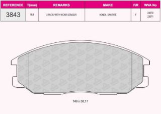 ÖN  FREN BALATASI STAREX 03> SANTAFE 01 06 / SSANGYONG KYRON / ACTYON resmi