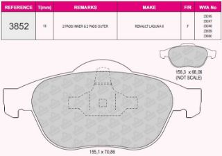 ÖN  FREN BALATA LAGUNA II MEGANE II 15 JANT resmi