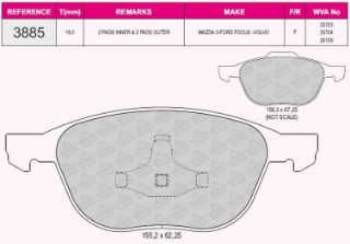 ÖN  FREN BALATASI FOCUS II 04 /> FOCUS II C MAX 04>07 C MAX 07 /> FOCUS III 11 /> 1,6ECO / 1,6TDCI / 1,8TDCI / 2,0TDCI KUGA 2,0TDCI 07 /> MAZDA III MAZDA V VOLVO C30 C70 II S40 II V50 03> resmi