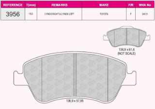 FREN BALATASI ÖN COROLLA 07>12 AURIS 07>12 1.4 D4D resmi