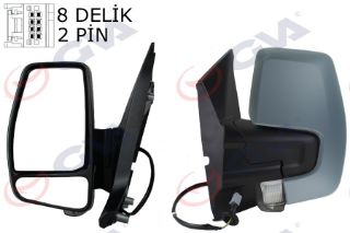 DIŞ DİKİZ AYNASI SOL TRANSİT CUSTOM V362 12 MEKANİK ASTARLI SİNYALLİ KONVEKS VM-6325PL 1766580-683BL5JA6 resmi