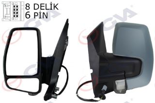 DIŞ DİKİZ AYNASI SOL TRANSİT CUSTOM V362 12 ELEKTİRİKLİ ISITMALI ASTARLI SİNYALLİ KONVEKS VM-6325EHPL 1766580-683BL5JA6 resmi