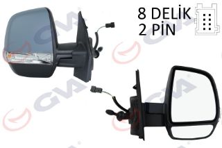 DIŞ DİKİZ AYNASI SAĞ DOBLO 11 MEKANİK SİNYALLİ ASTARLI ÇİFT CAM KONVEKS VM-669PR resmi