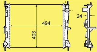 X RADYATÖR CLİO III-MODUS-MİCRA III 1.5 DCI-1.2 16V-1.4-1.6 AC KLİMASIZ MEK 495X416X23 resmi