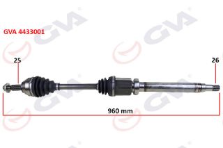 KOMPLE AKS SAĞ TRANSİT CONNECT 1.8 TDCI 02 75 HP 960MM resmi