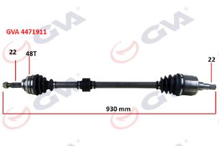 KOMPLE AKS SAĞ KALOS 1.4 16V-AVEO 1.4 16V 03-08 ABSLİ 48DİŞ 930MM AUTO. resmi