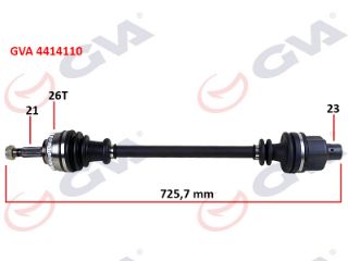 KOMPLE AKS SAĞ CLİO II 1.4İ 16V 98-05 ABSLİ 26DİŞ 726MM resmi