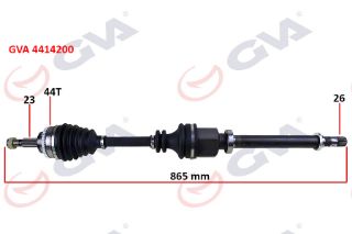 KOMPLE AKS SAĞ CLİO SYMBOL THALIA 1.5 DCİ 08- ABSLİ 44DİŞ 865MM resmi