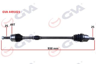 KOMPLE AKS SAĞ İ-20 1.4 CRDİ 08-15 90HP ABSLİ 48DİŞ 938MM MAN. resmi