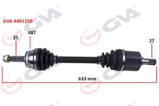 KOMPLE AKS SOL GETZ 1.5 CRDİ 03-09 ABSLİ 48DİŞ 633MM resmi