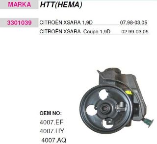 HİDROLİK DİREKSİYON POMPASI (HEMA) PARTNER II BERLİNGO II DW8B (03 08) XSARA II 1,4HDI KASNAK CAPI:113MM resmi