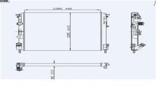 SU RADYATÖRÜ (478.5X412.5X26) (KLIMALI) CLİO II KANGOO 1.5 DCI TDI 98- (ALUMINİUM) resmi