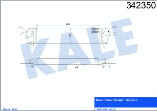 TURBO RADYATÖRÜ NISSAN QASHQAI QASHQAI+2 I 1.5/2.0DCI 07<13 [BRAZING AL/AL] [655×158×64] resmi