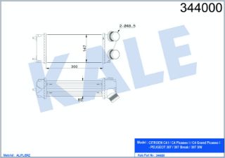 TURBO SOĞUTUCU RADYATOR (INTERCOLL) P307 YM C4 C4 PICASSO DV6 (1,6HDI) 06>OLCU: (300×147×85) resmi