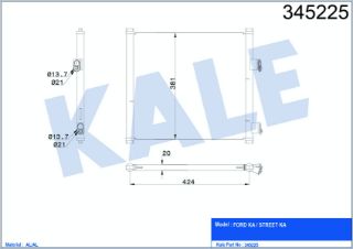 KLİMA RADYATÖRÜ KA 96>08 STREET KA 03>05 1.3 1.6 resmi