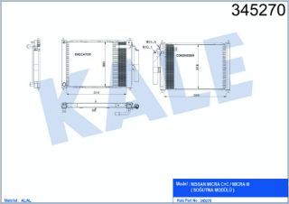 SU RADYATORU + KLIMA KOMPLE MODUL (NISSAN: MICRA "1.0-1.2-1.4 16V" 03>10 ) 510×378×38 resmi