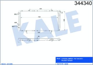 SU RADYATÖRÜ DUCATO III PEUGEOT JUMPER BOXER 97-02 1.9D-2.5D-2.8HDI AC+MEK 790X415X34 AL/PL/BRZ MANUEL resmi