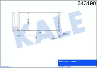 KLİMA RADYATÖRÜ PORSCHE PANAMERA 3.0D 3.6 4.8 10=> KURUTUCU İLE [BRAZING AL/AL] [705×327,6×16] resmi