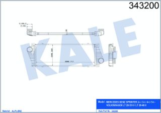 TURBO RADYATÖRÜ MERCEDES BENZ 2-T, 3-T, 4-T, 5-T VOLKSWAGEN CRAFTER LT28-35, LT28-46 2.5/2.8TDI 96<06 [BRAZING] [717×259×30] resmi