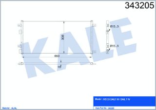 KLİMA RADYATÖRÜ IVECO DAILY III-IV (29L 16V, 29L 11V, 35C 12V, 35C 15, 35S 11V, 40C 14, 50C 11, 65C 15, 35S14 G/P) 99=> (AT/MT) KURUTUCUSUZ [BRAZING AL/AL] [643×308×16] resmi