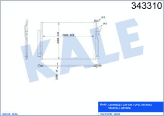 KLİMA RADYATÖRÜ CHEVROLET CAPTIVA OPEL ANTARA 2.4 3.0 3.2 06=> KURUTUCU İLE [BRAZING AL/AL] [626×445×18] resmi