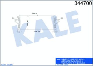 TURBO RADYATÖRÜ OPEL ASTRA J ZAFIRA TOURER C 1.4 1.6 1.4/1.6 TURBO 10=> CHEVROLET CRUZE 1.4 12=> [BRAZING] [665×280×30] resmi