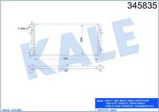 SU RADYATÖRÜ POLO 1.2 TSI-TDI-1.6 TDI 09> A1 1.2-1.4TFSI 10> İBİZA 08> FABİA 10-14 AL/PL/BRZ resmi